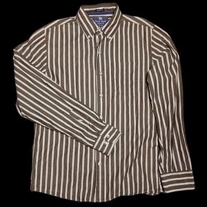 Men's Duck Head Size Large Athletic Fit Button Down Long Sleeve Striped Shirt